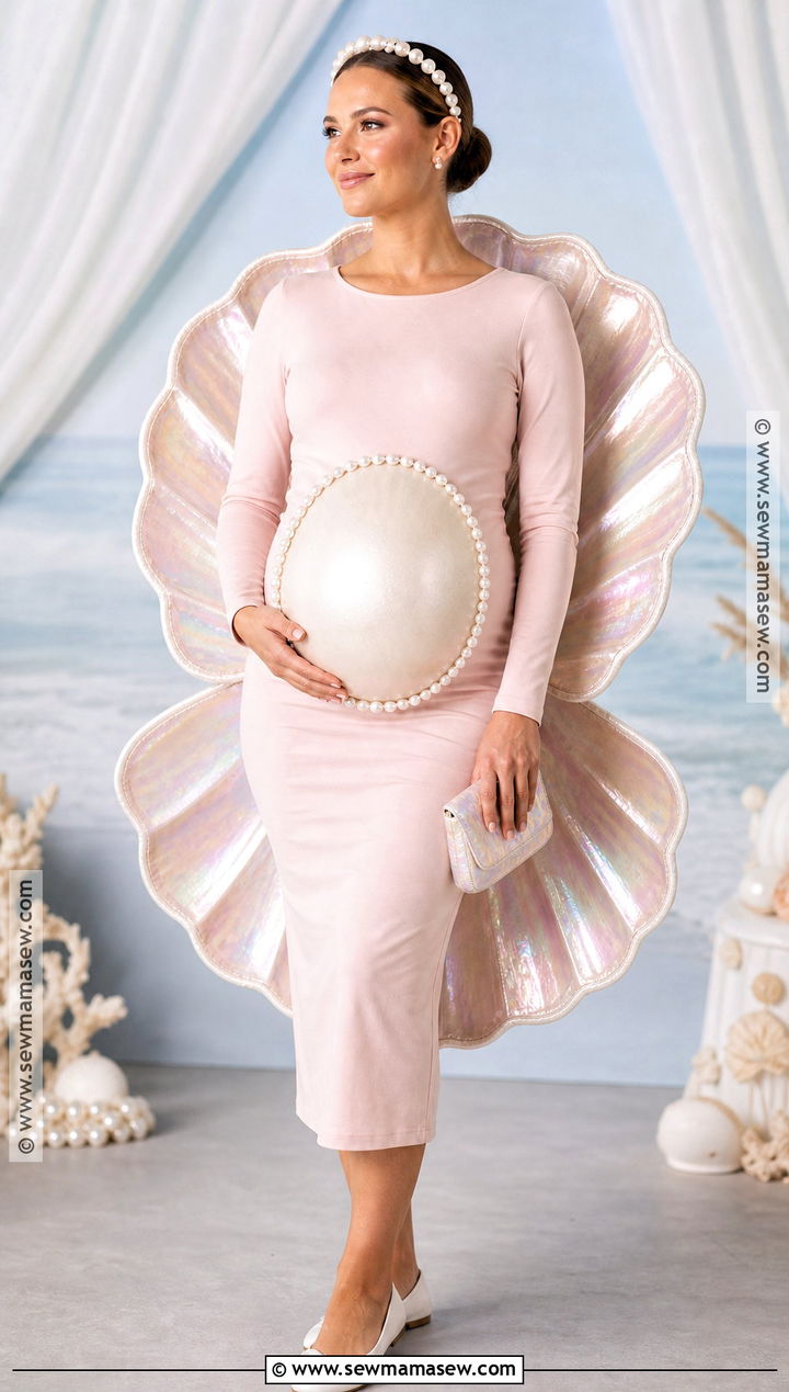 Pearl In A Shell Maternity Costume - 30 maternity halloween costumes