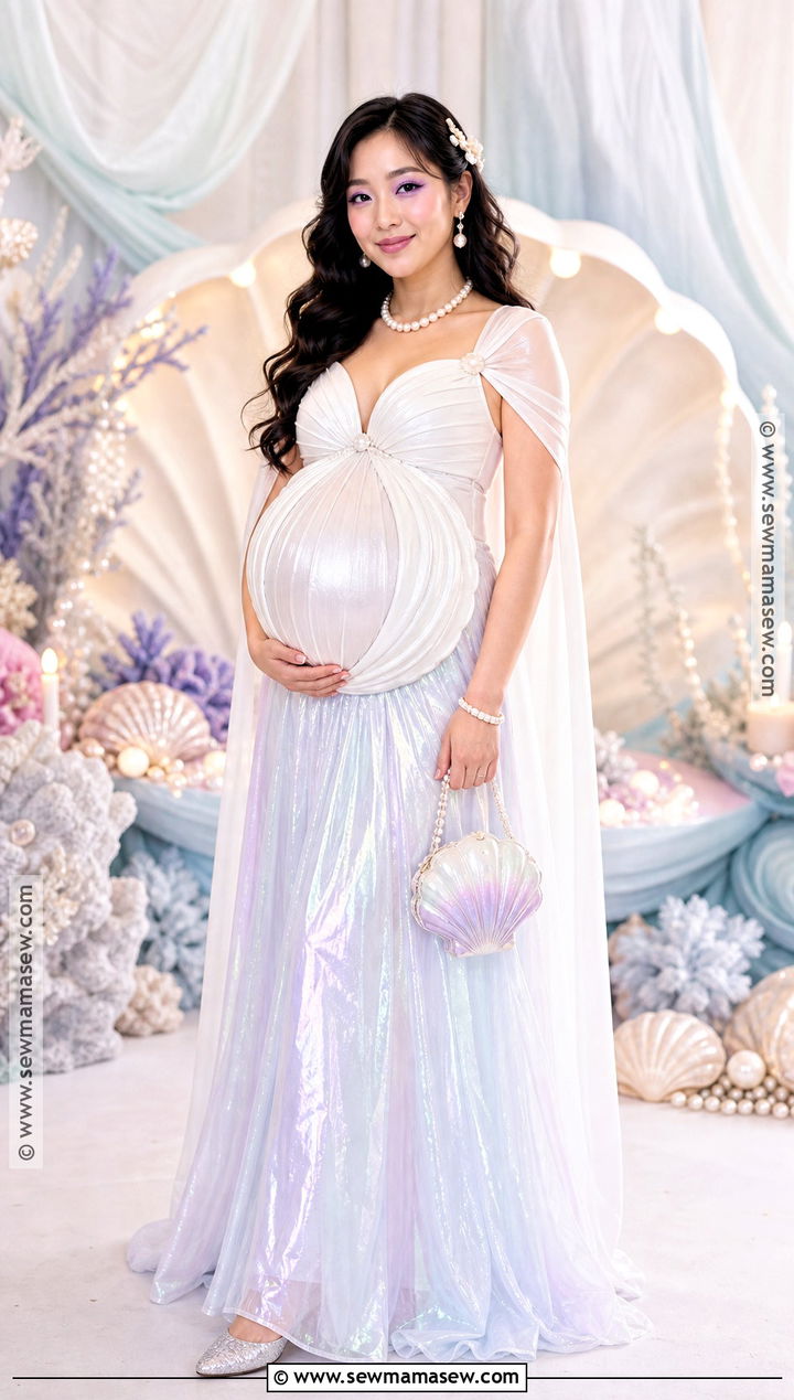 Pearl In A Shell Pregnant Costume - 40 pregnant halloween costume ideas