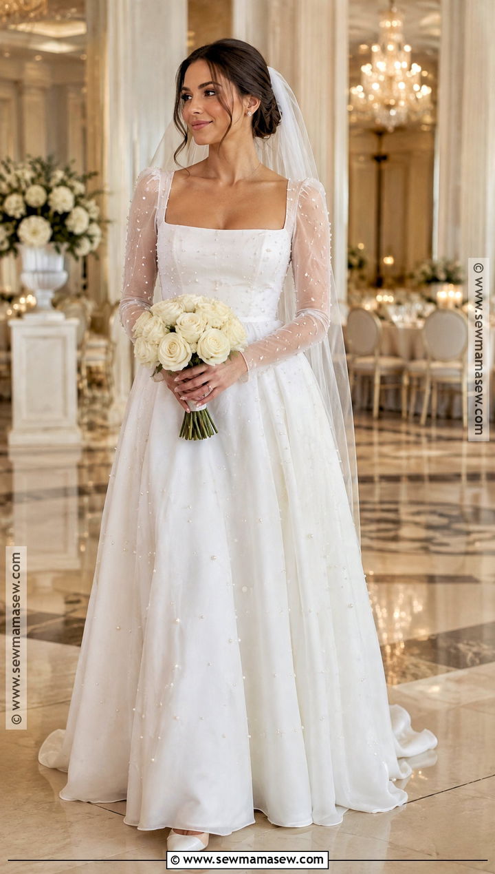 Pearl Long Sleeve Fall Wedding Dress - 20 long sleeve fall wedding dress ideas