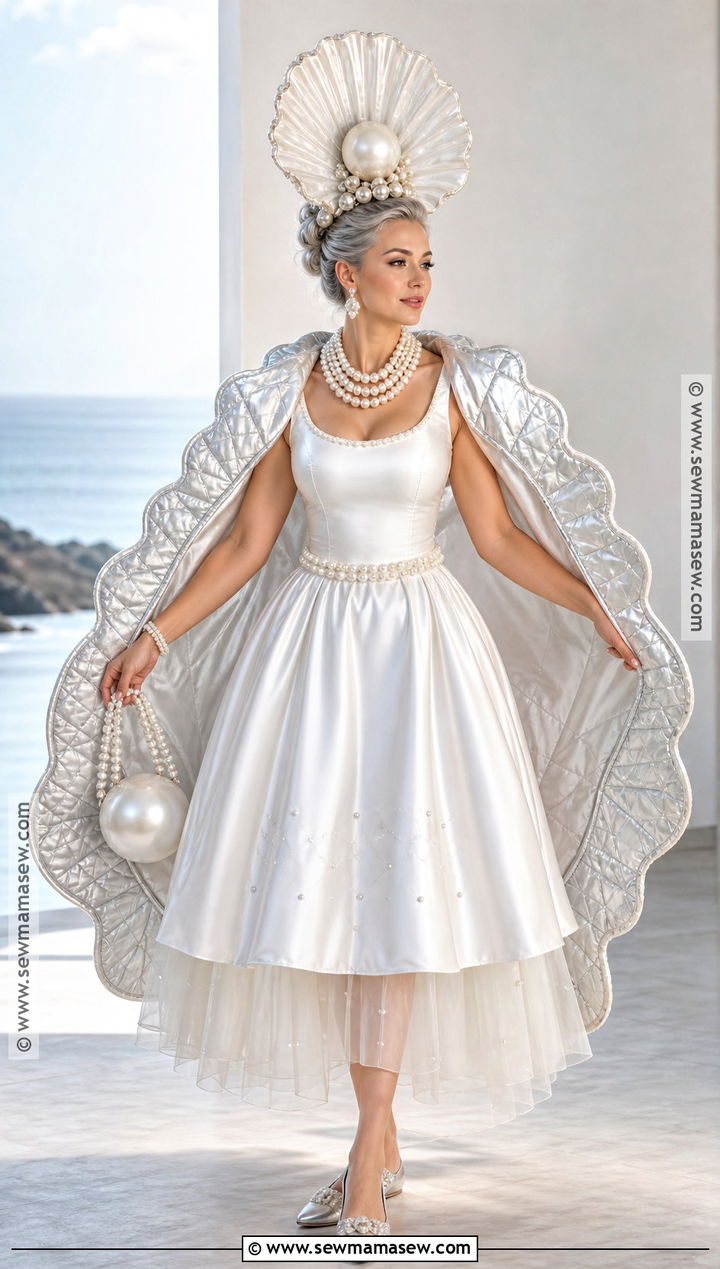 Pearl Oyster Costume With Shell Cape - 30 under the sea costumes for women
