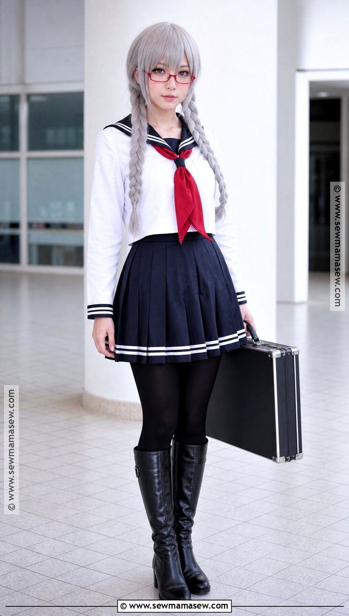 Peko Pekoyama Cosplay With Red Glasses - 35 danganronpa cosplay ideas
