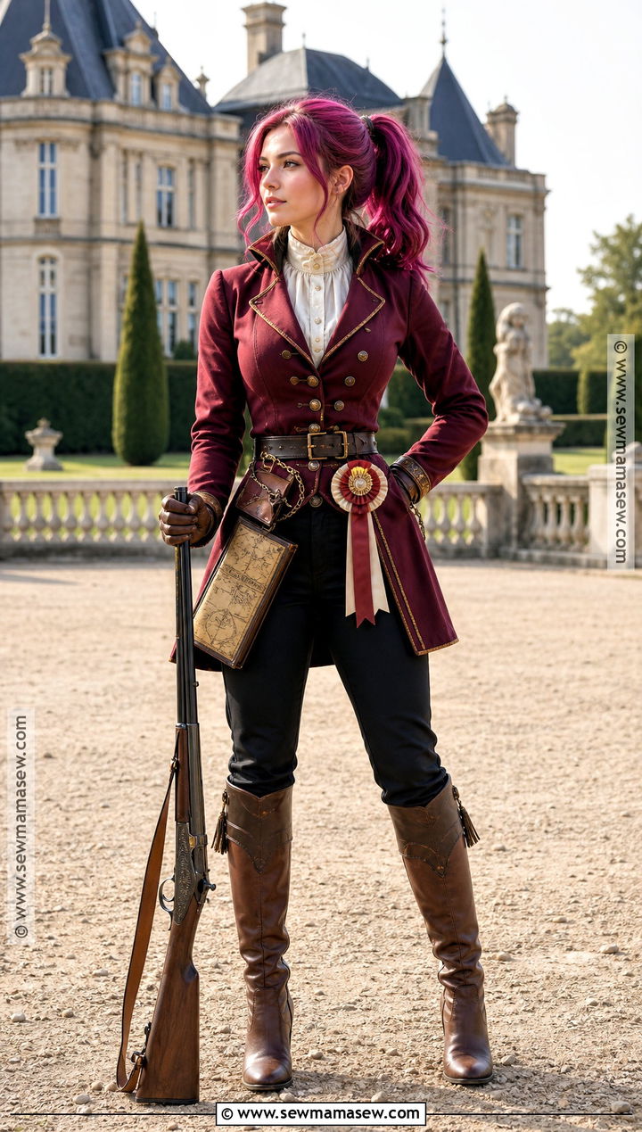 Penelope Cosplay With Burgundy Hunting Outfit - 30 Penelope Cosplay Ideas