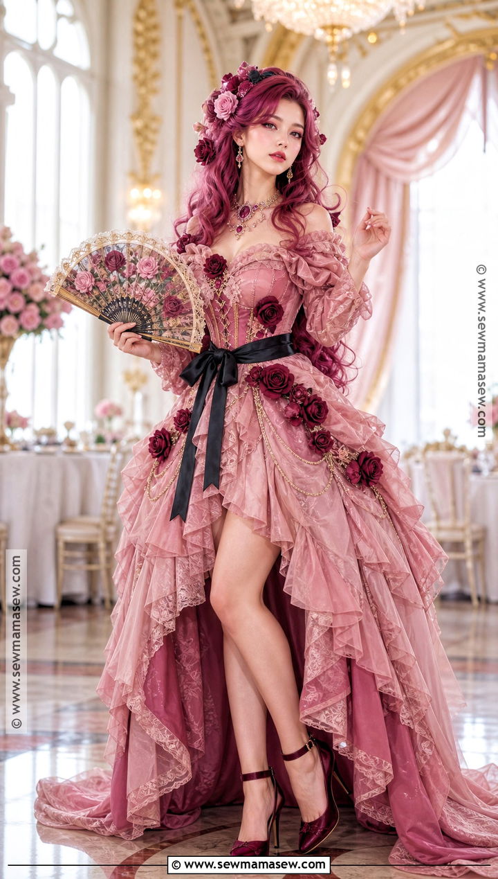 Penelope Cosplay With Pink Rose Banquet Dress - 30 Penelope Cosplay Ideas