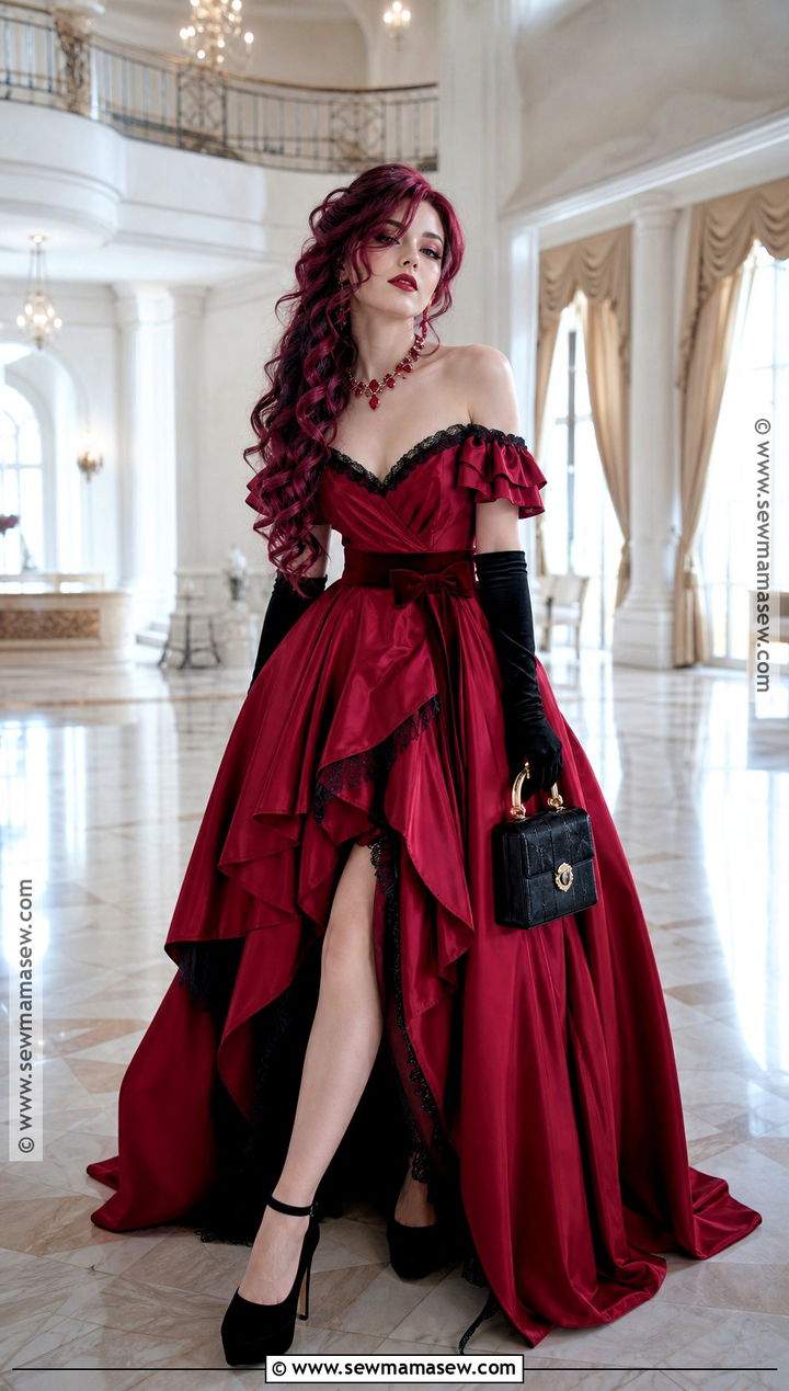 Penelope Cosplay With Red Off Shoulder Gown - 30 Penelope Cosplay Ideas