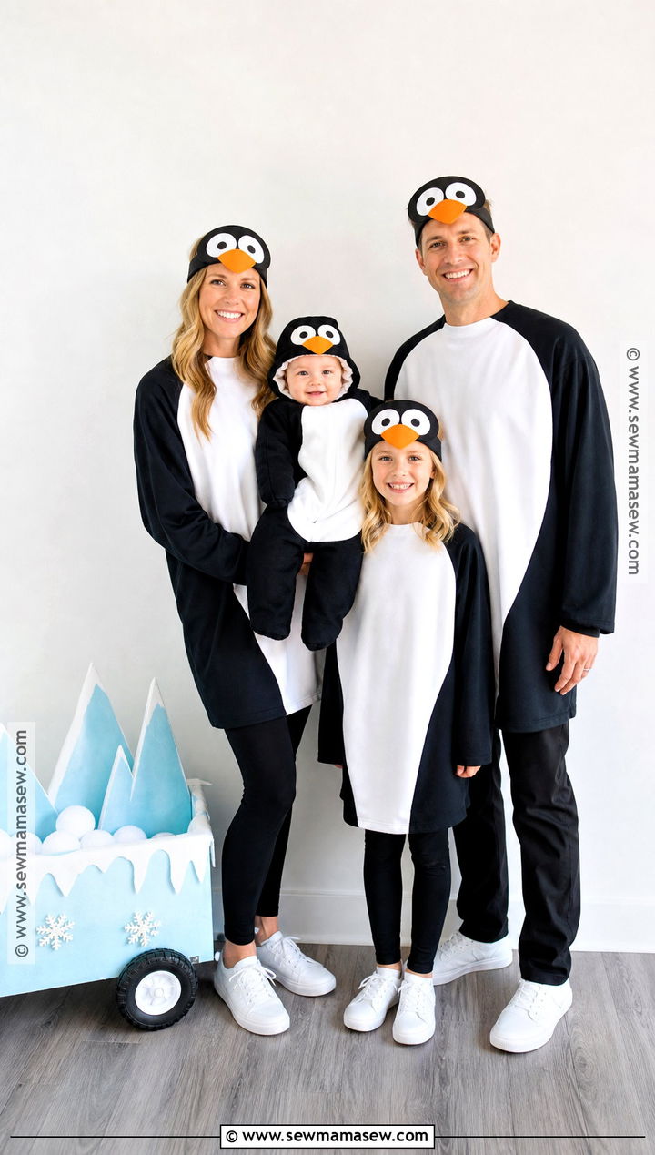 Penguin Family Costume With Penguin Baby - 30 Family Of 4 Halloween Costumes With for Babies