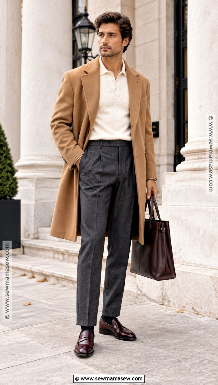 Penny Loafers With Pleated Trousers And Knit Polo - 20 fall shoes for men