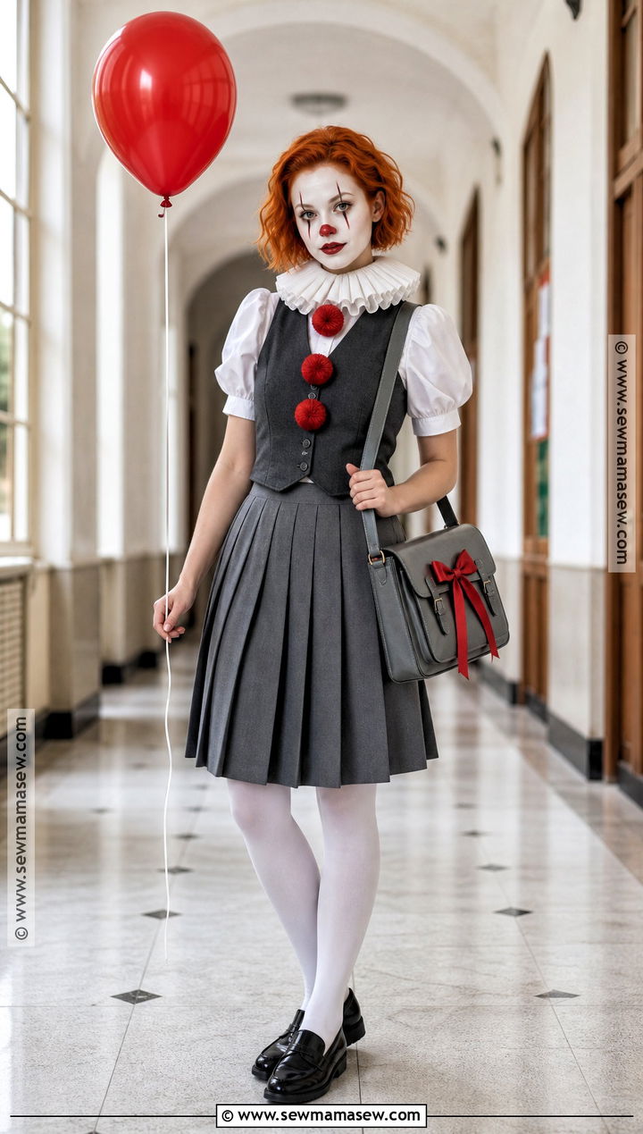 Pennywise Clown Schoolgirl Costume - 30 pennywise costume ideas for women