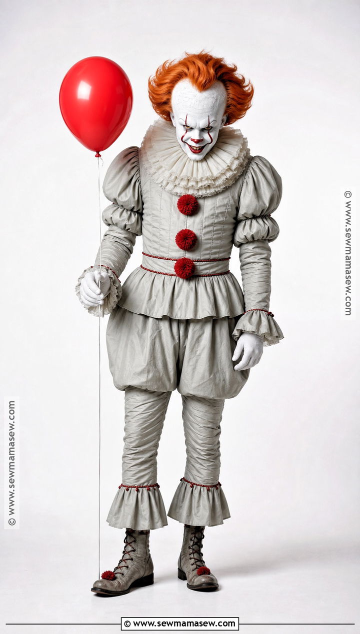 Pennywise Halloween Costume With Gray Clown Suit - 35 it halloween costumes