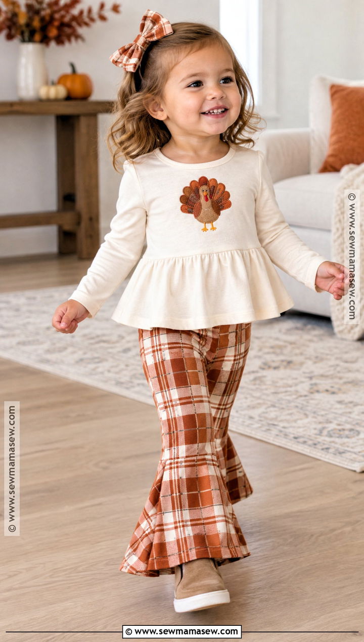 Peplum Top And Flare Pants Toddler Thanksgiving Outfit - 25 toddler thanksgiving outfit ideas for girls