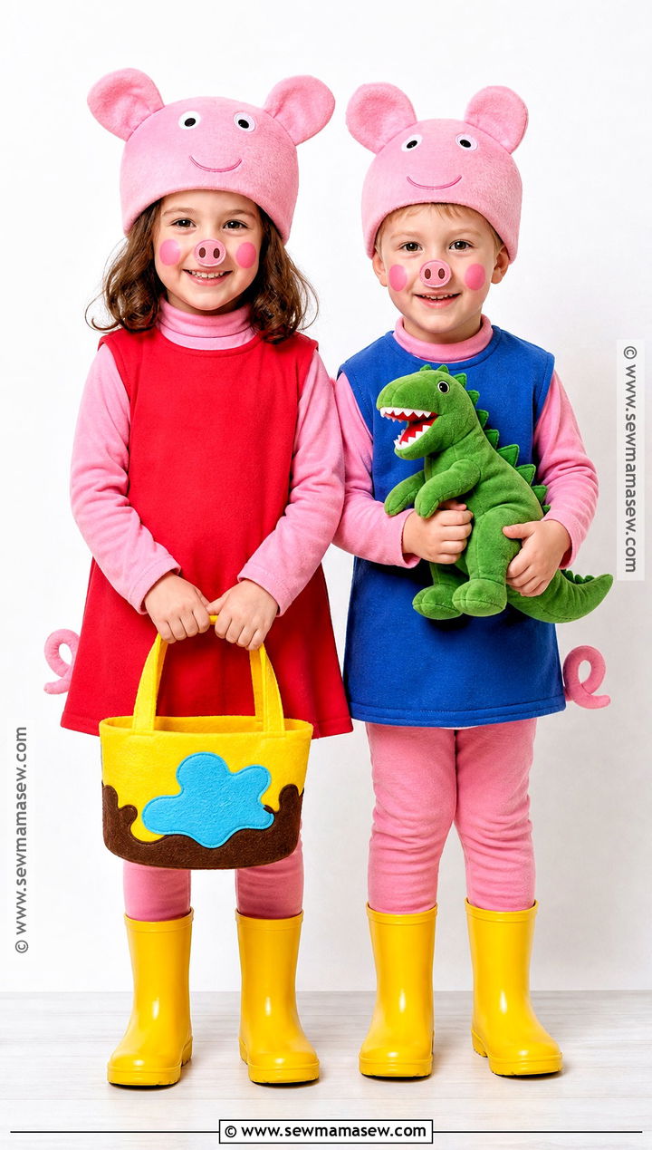 Peppa And George Pig Sibling Costume - 30 peppa pig costume ideas