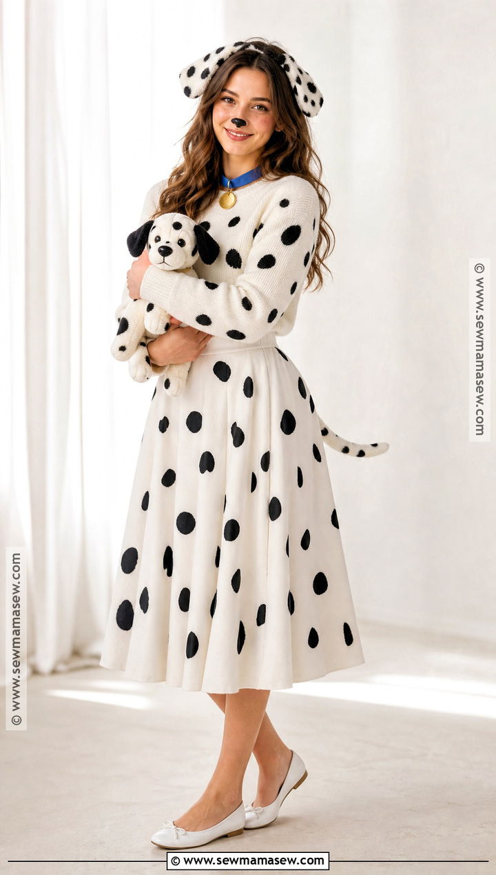 Perdita Dalmatian Costume With Blue Collar - 40 101 dalmations costume ideas