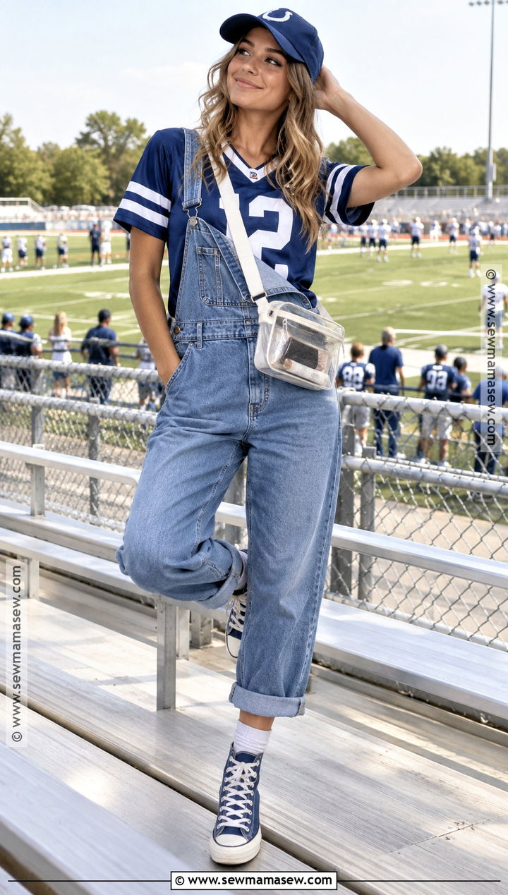 Personalized Football Shirt With Denim Overalls - 15 fall football shirts