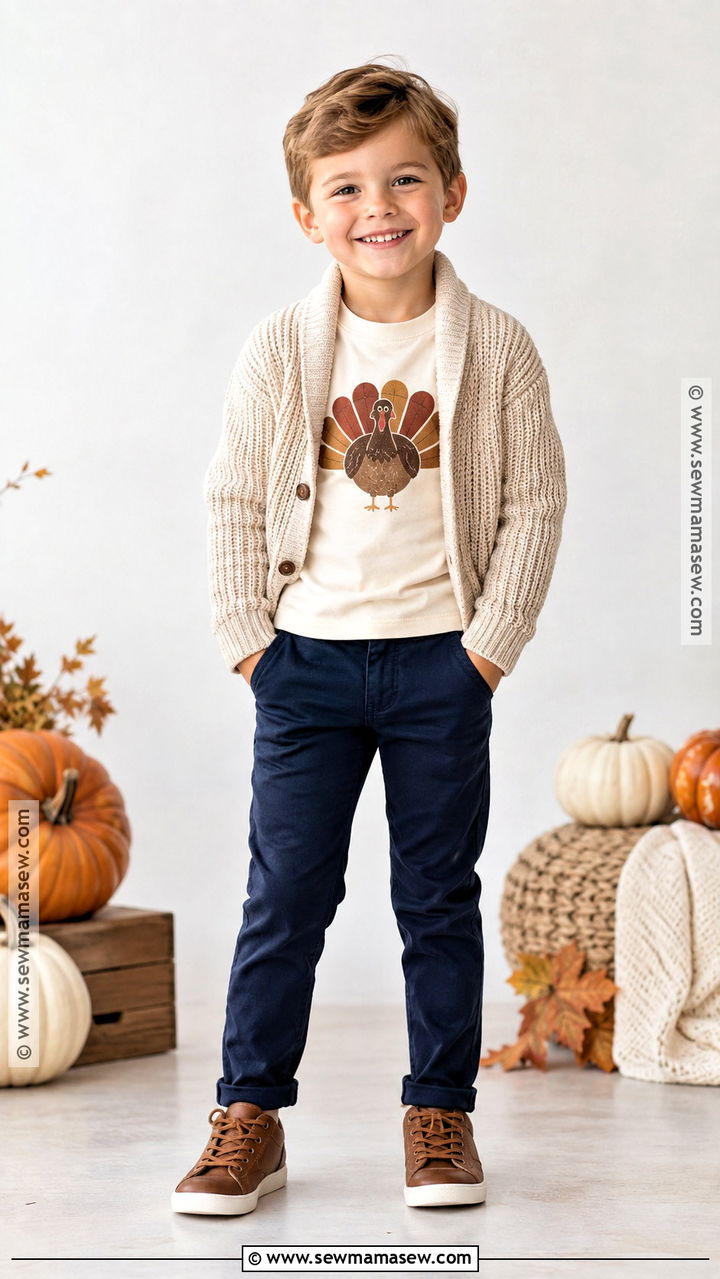 Personalized Kids Thanksgiving Shirt With Chinos - 20 kids thanksgiving shirts