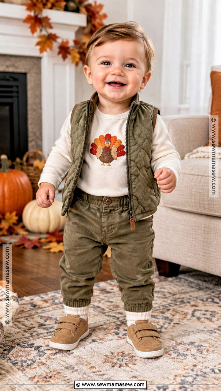 Personalized Turkey Onesie Outfit - 15 thanksgiving onesie ideas for boys