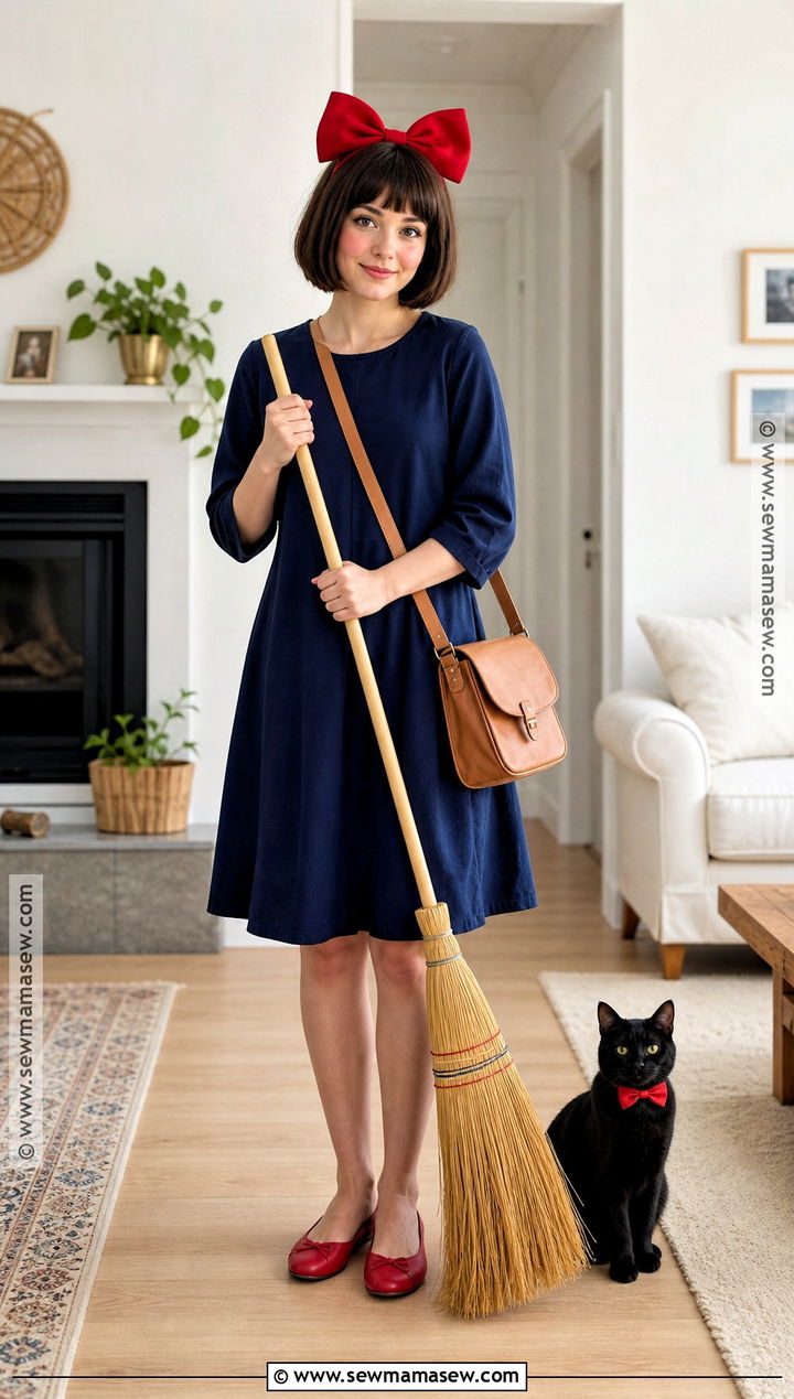 Pet Jiji Cosplay With Red Bow Collar - 30 kiki's delivery service cosplay ideas
