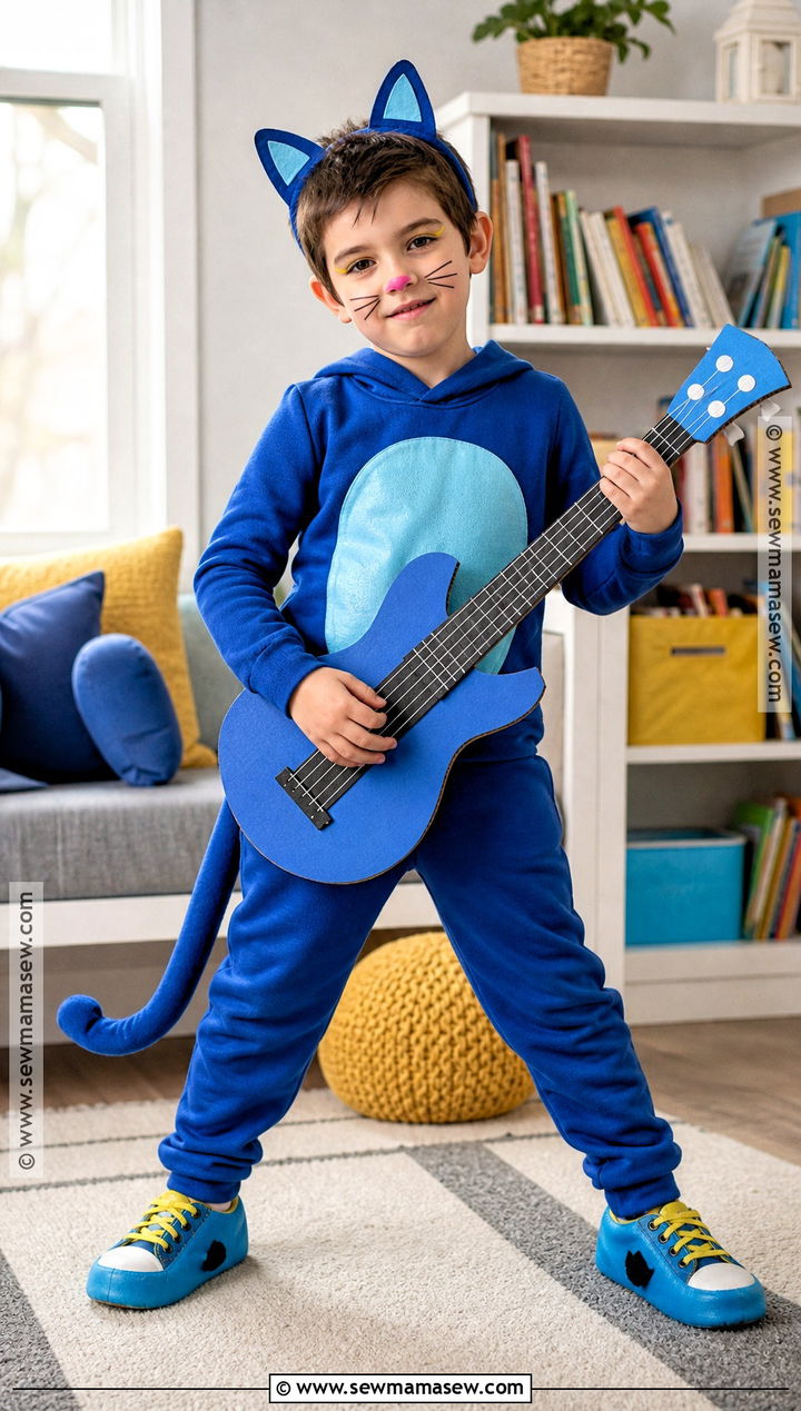Pete The Cat Costume With Blue Clothes - 40 school halloween costumes