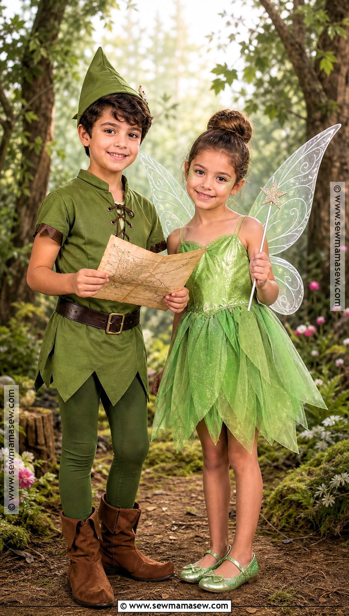 Peter Pan And Tinker Bell Costume - 30 brother sister halloween costumes for kids