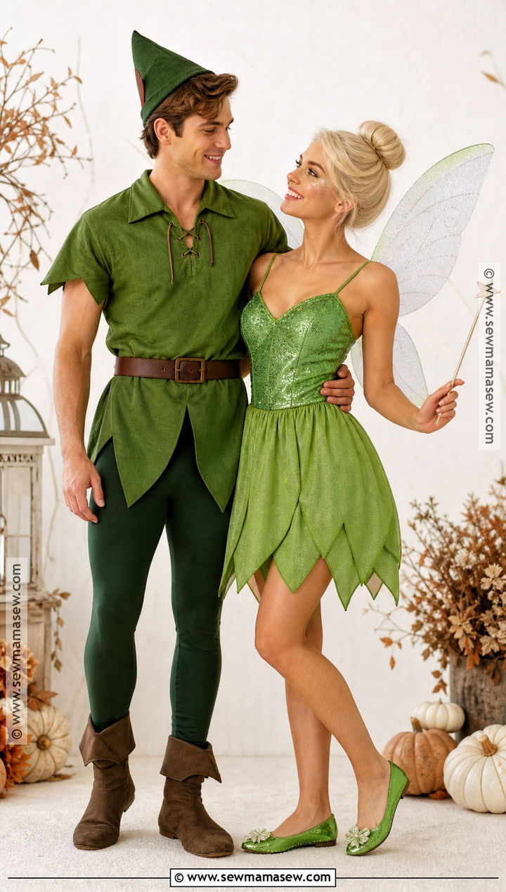 Peter Pan And Tinker Bell Couple Costume - 50 couple costumes for halloween