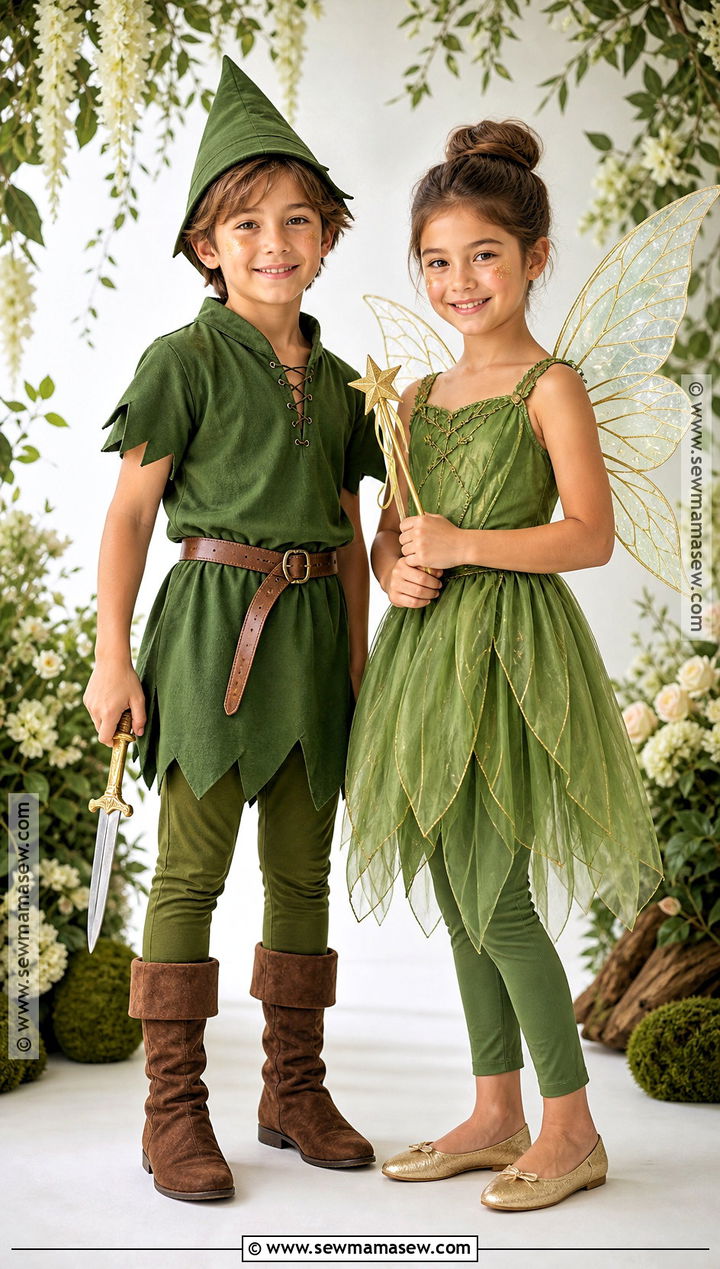Peter Pan And Tinker Bell Sibling Costume - 40 sibling halloween costumes