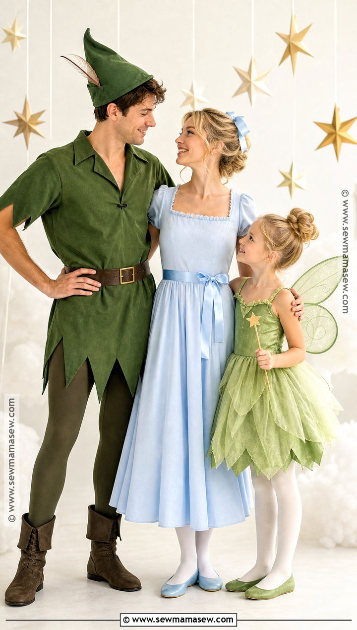 Peter Pan Family Costume - 45 family of 3 halloween costumes