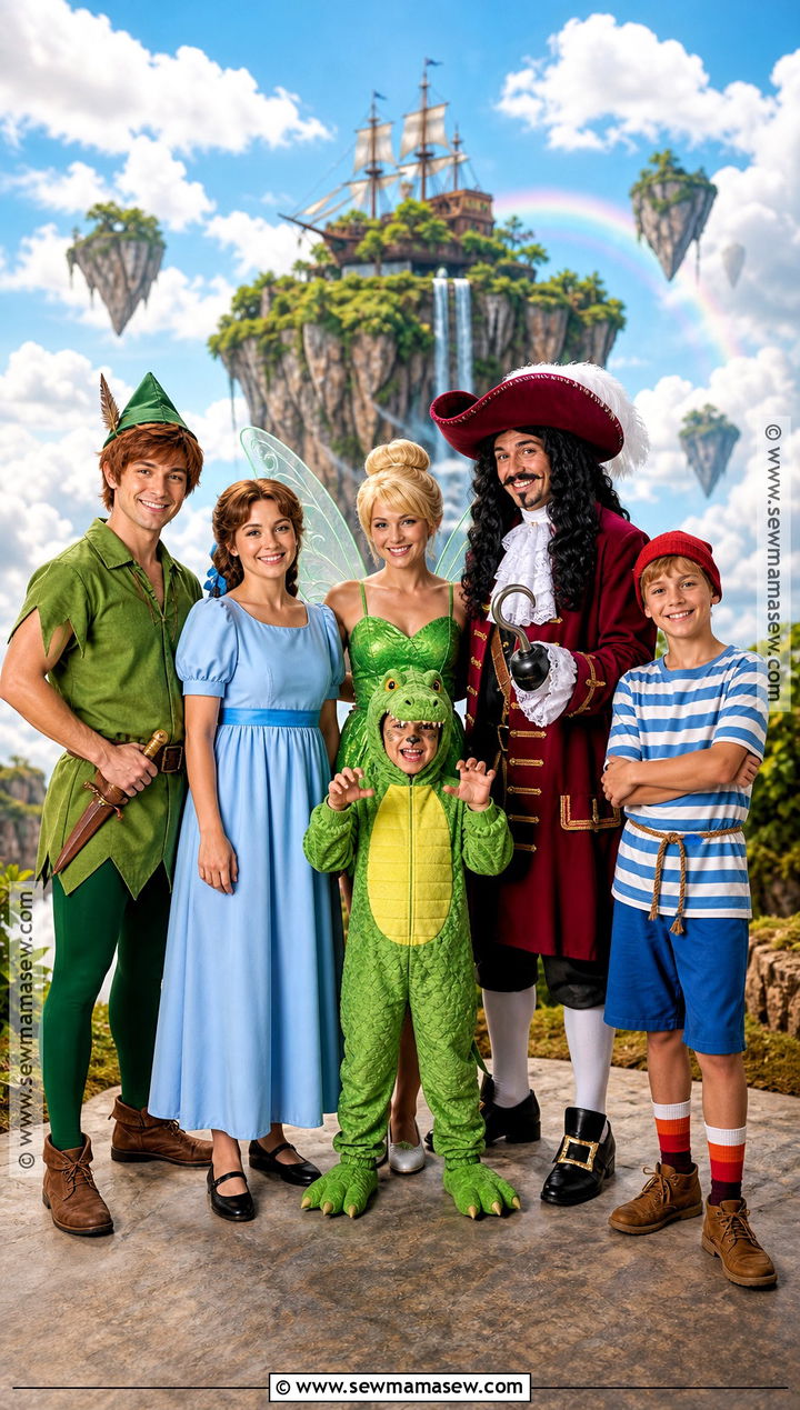 Peter Pan Family Costume For Six - 30 family of 6 halloween costumes