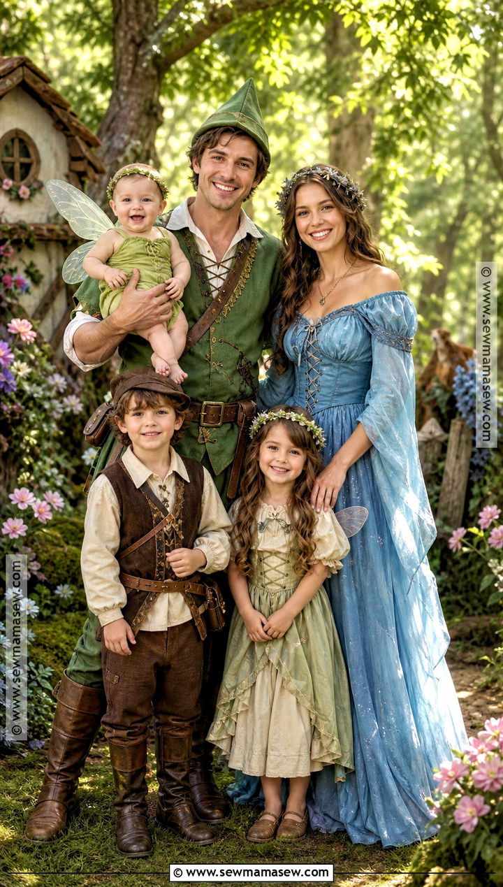 Peter Pan Family Costume With Baby Fairy - 40 family costumes with for babies