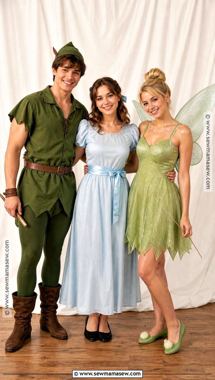 Peter Pan Wendy And Tinker Bell Trio Costume - 35 Trio Outfits Halloween