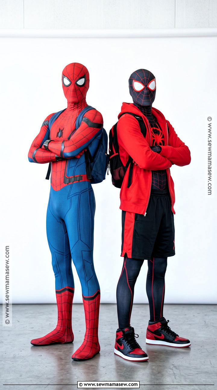 Peter Parker And Miles Morales Duo Costume - 35 spiderman halloween costume ideas