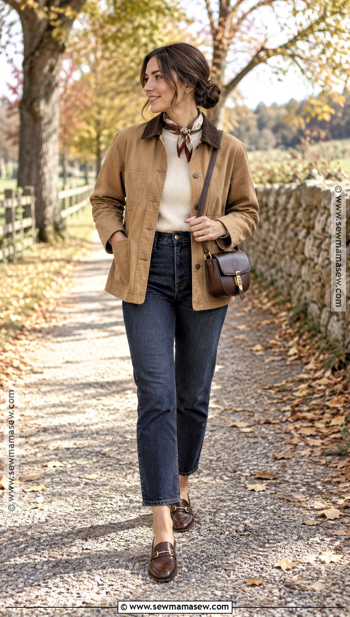 Petite Fall Barn Jacket and Cropped Jeans Outfit - 15 fall fashion 2026 women petite ideas