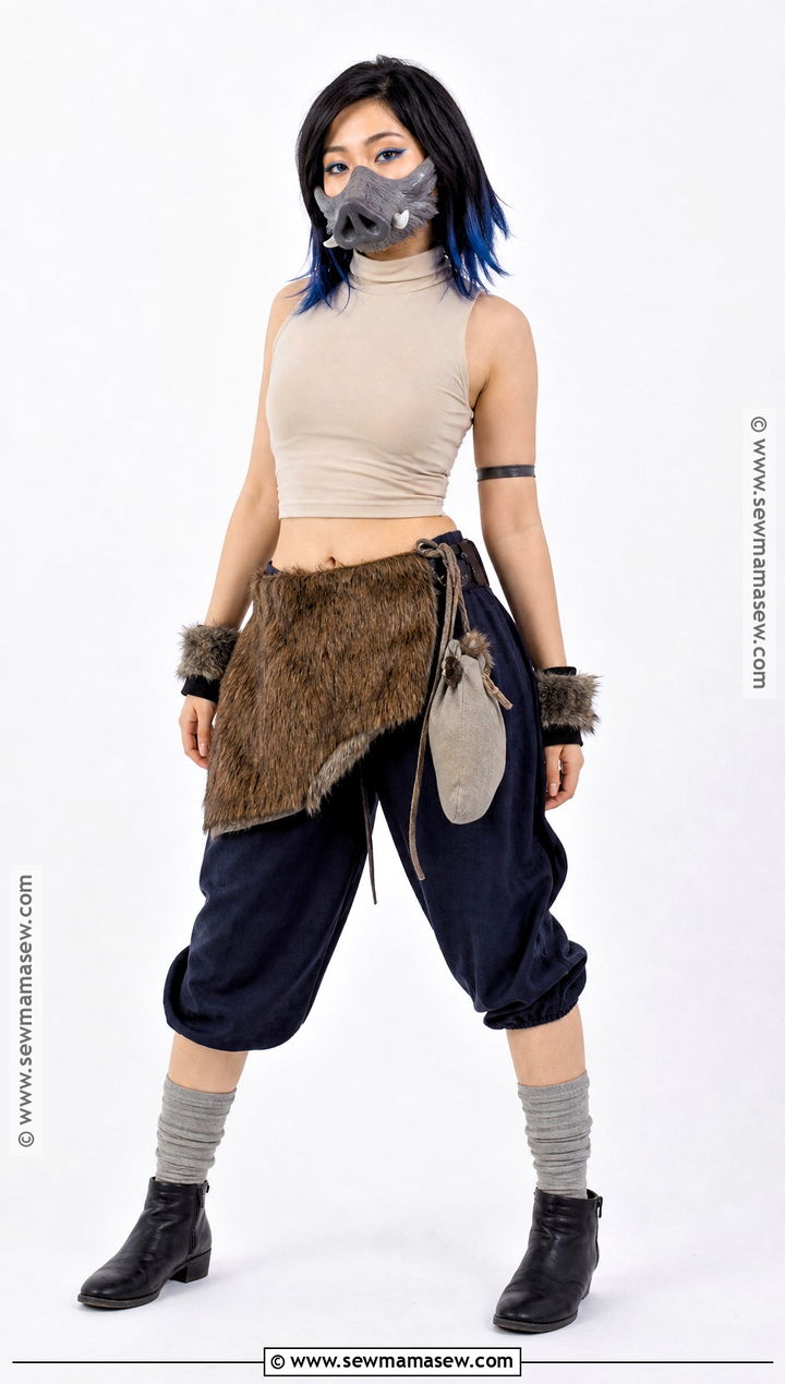 Petite Inosuke Cosplay With Cropped Pants - 30 Inosuke Cosplay Ideas for Females