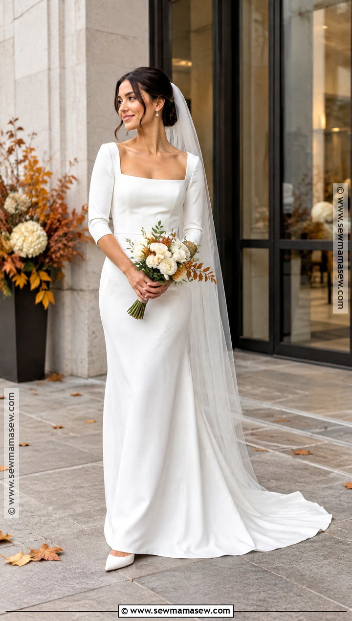 Petite Sheath Fall Wedding Dress - 25 fall wedding dresses bride