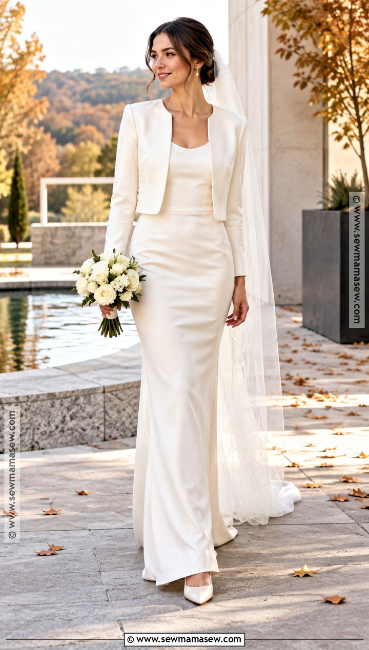 Petite Sheath Fall Wedding Dress - 15 simple wedding dress fall ideas