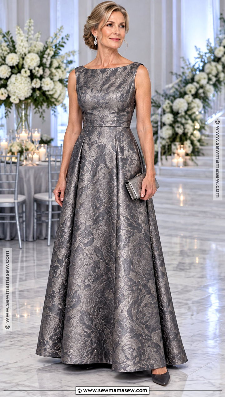Pewter Metallic Mother of the Bride Gown - 25 fall mother of the bride dresses