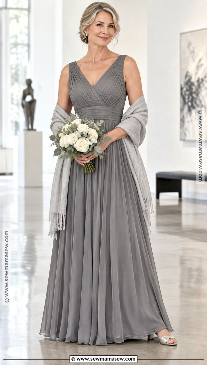Pewter Pleated Fall Bridesmaid Dress - 15 Neutral Bridesmaid Dresses Fall