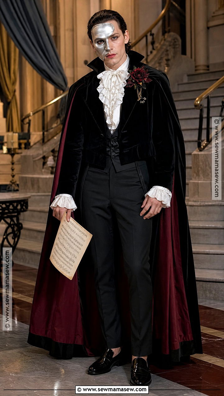 Phantom Opera Singer Costume With Half Mask - 35 dark halloween costumes