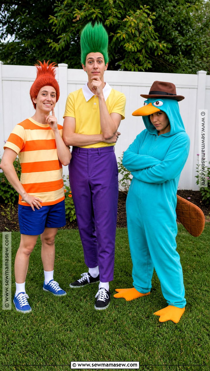 Phineas Ferb And Perry Costume - 30 trio disney costumes