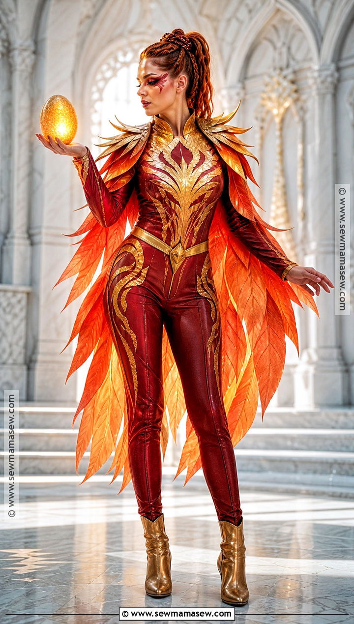 Phoenix Costume With Flame Cape - 35 Fantasy Costumes