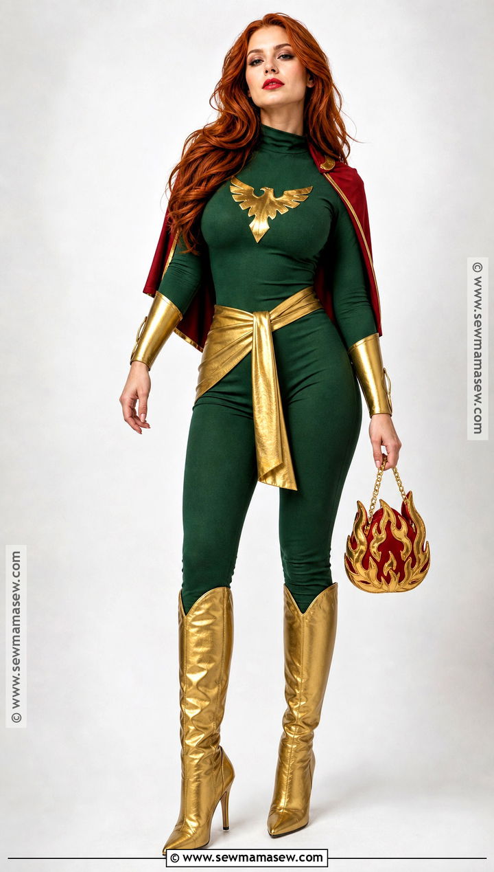 Phoenix Costume With Gold Sash - 30 Marvel Halloween Costumes for Women