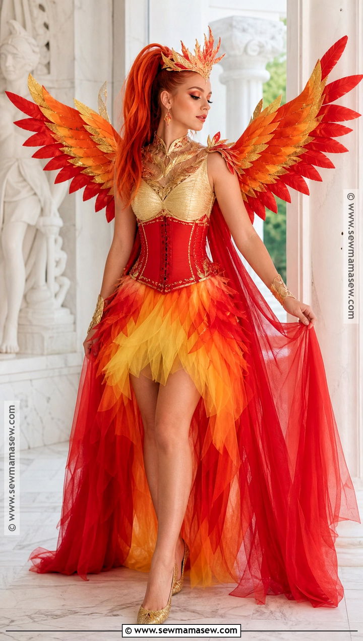 Phoenix Red Corset Costume - 35 Red Corset Costume Ideas