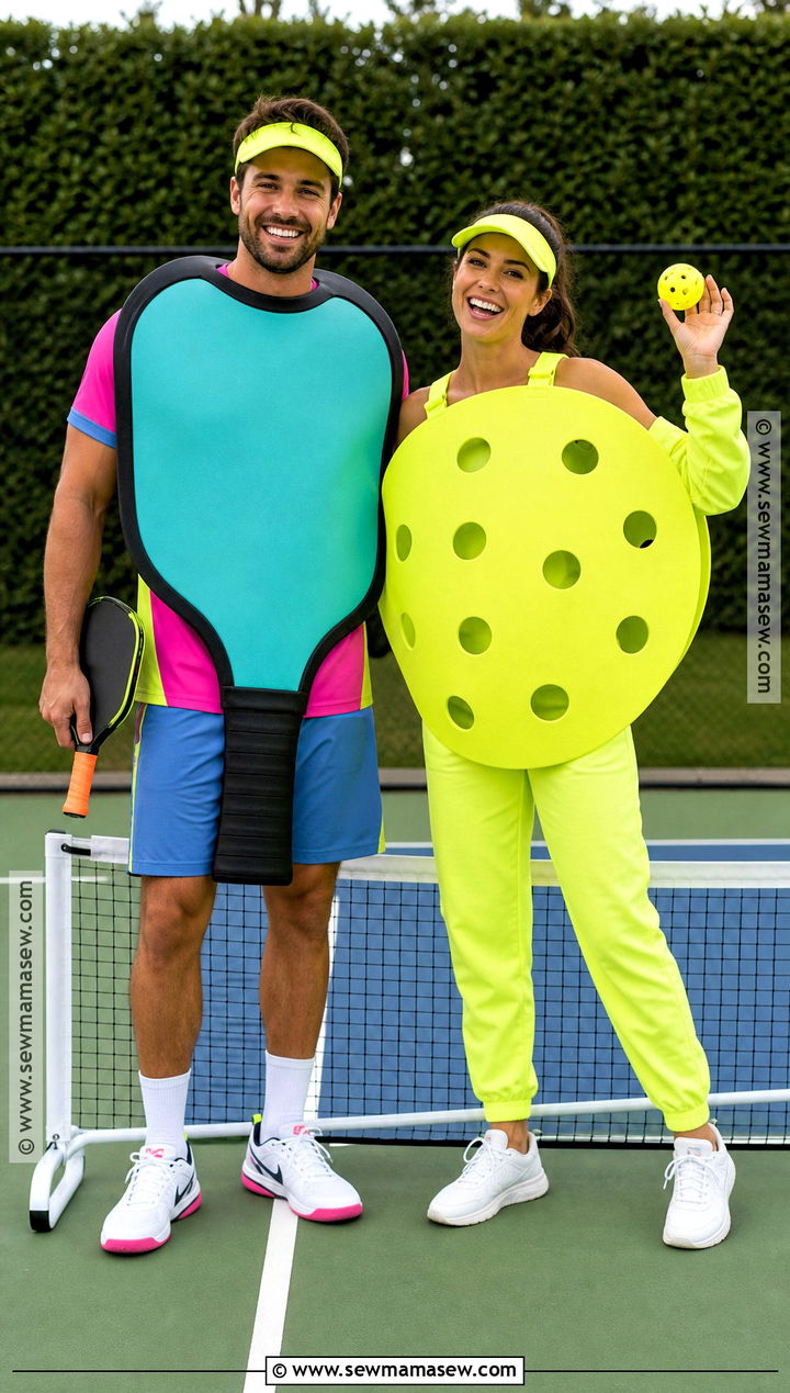 Pickleball Paddle And Ball Couple Costume - 30 Unique Couples Halloween Costume Ideas Funny