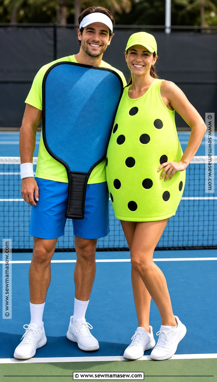 Pickleball Paddle And Ball Couple Costume - 30 couple costumes funny