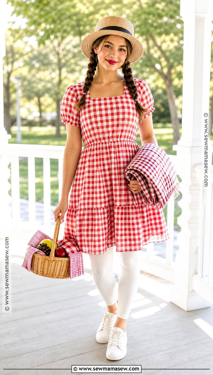 Picnic Costume With Gingham Clothes - 30 lazy costume ideas