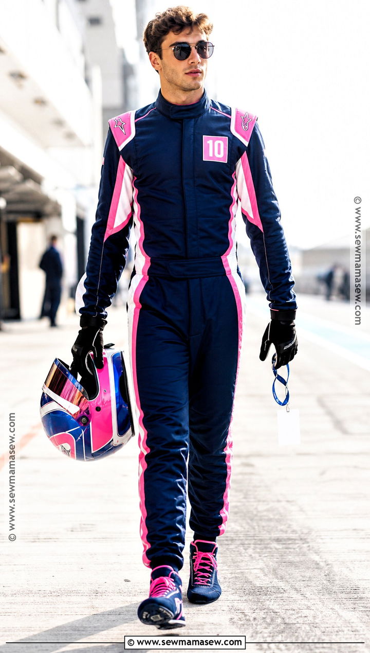 Pierre Gasly Pink And Blue Driver Costume - 30 F1 Driver Halloween Costume Ideas