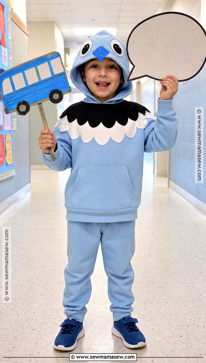 Pigeon Costume With Blue Hoodie - 40 book character costumes for kids