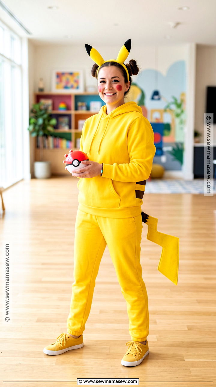 Pikachu Yellow Hoodie Costume - 30 Yellow Halloween Costumes