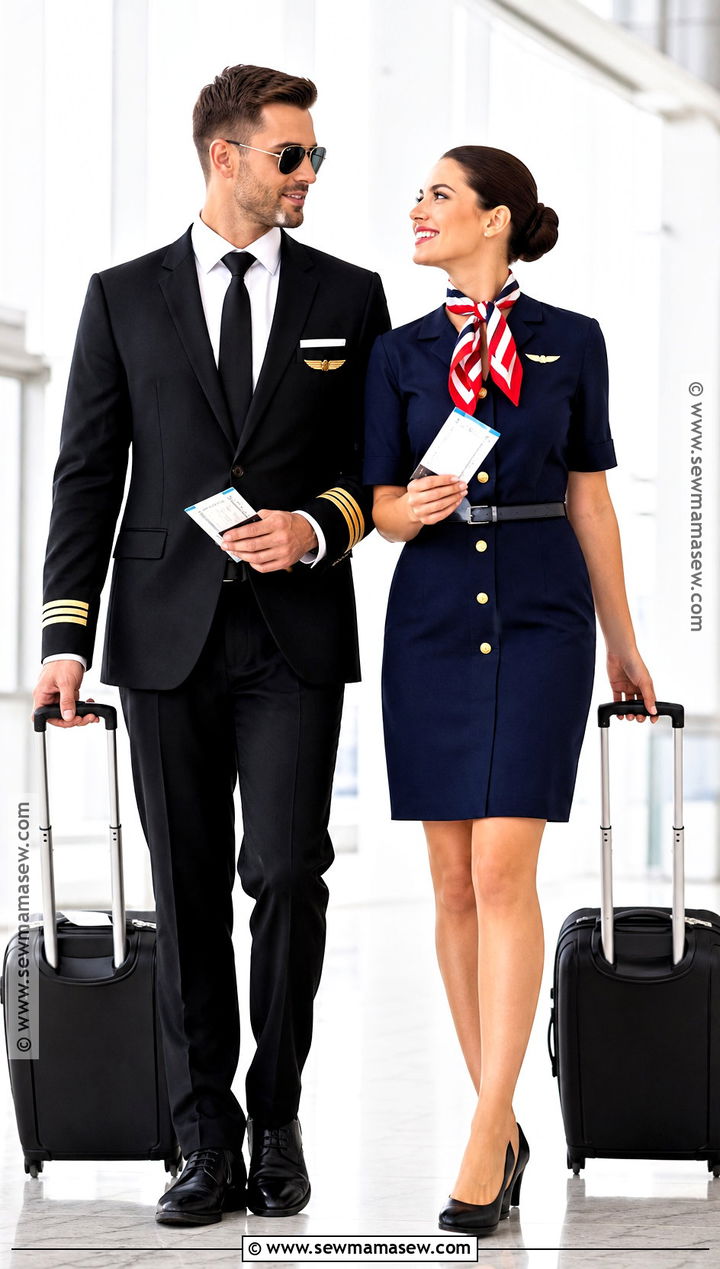 Pilot And Flight Attendant Couple Costume - 35 easy halloween costumes for couples