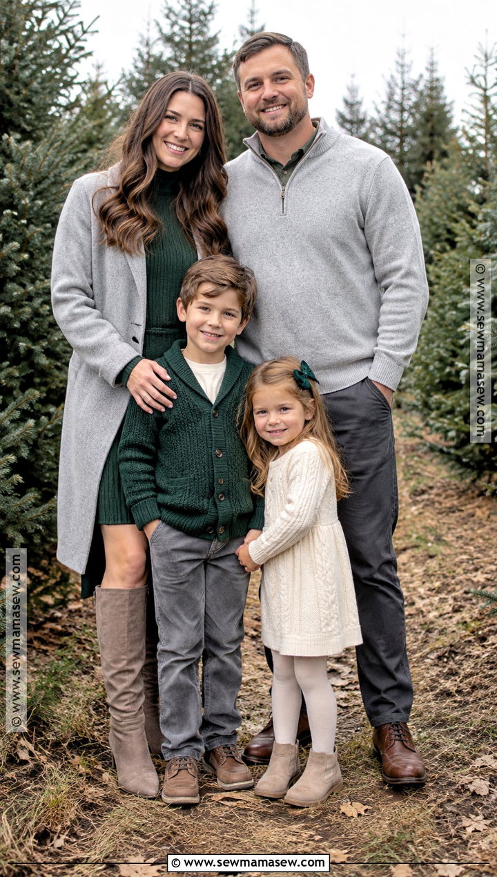 Pine Green Gray And Ivory Family Picture Outfits - 15 fall family pictures outfits color schemes green