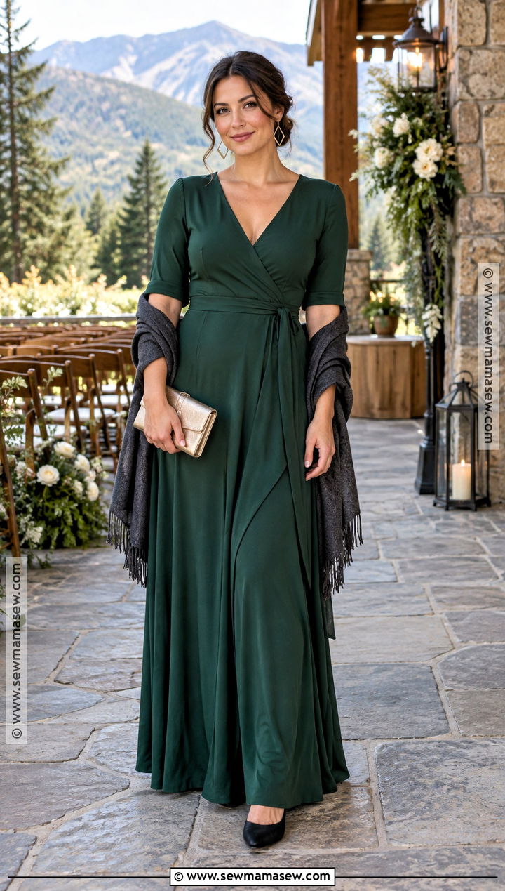 Pine Green Wrap Bridesmaid Dress - 15 Green Bridesmaid Dresses Autumn