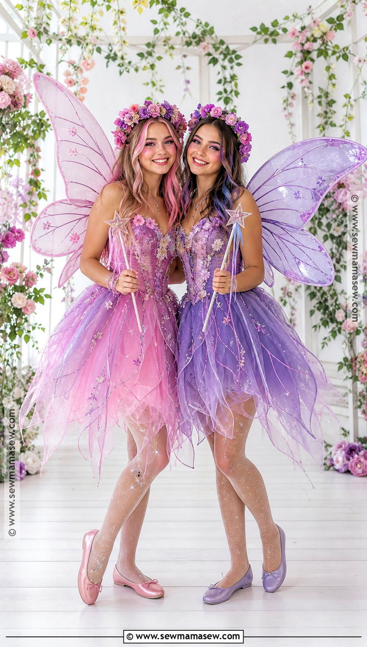 Pink And Purple Fairy Best Friend Costume - 40 matching costumes for best friends