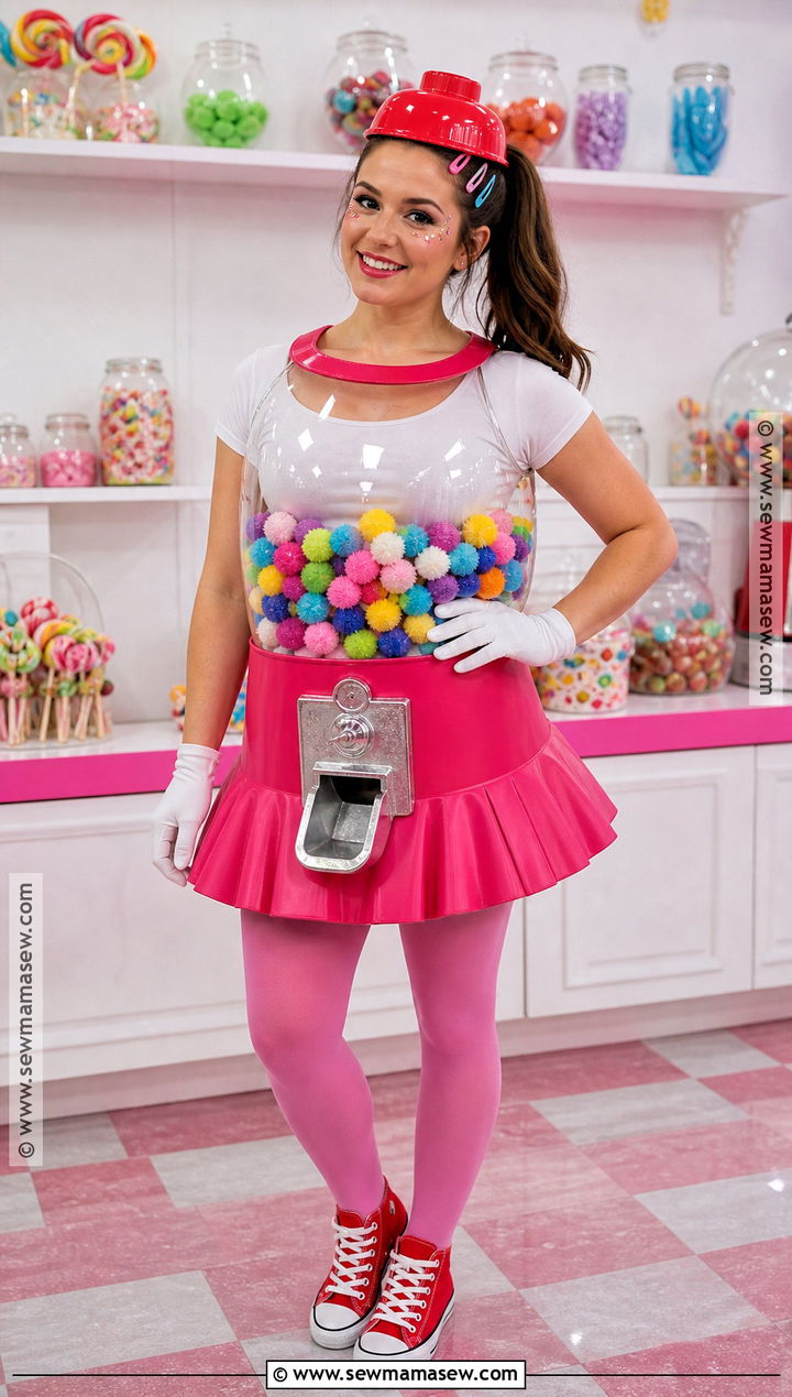 Pink Bubble Gum Machine Costume - 40 pink halloween costumes